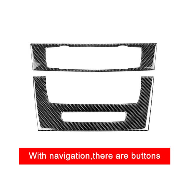 2 bucăți fibră de carbon mașină centrală control CD panou cadru capac autocolant decorativ Trim accesorii auto pentru BMW Seria 3 E90 E92