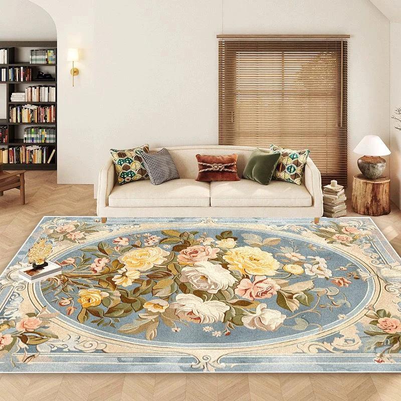 Nordic Style Flower Carpets for Living Room High-grade Floral Decoration Bedroom Large Area Rugs Non-slip Lobby Sofa Area Mats