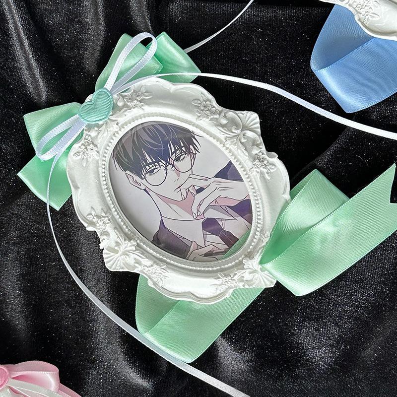Vintage Photo Frame Card Holder with Cute Bow Knot 3 Inch Kpop Idol Photocard Sleeves Kawaii Card Binder European Style 2025 New