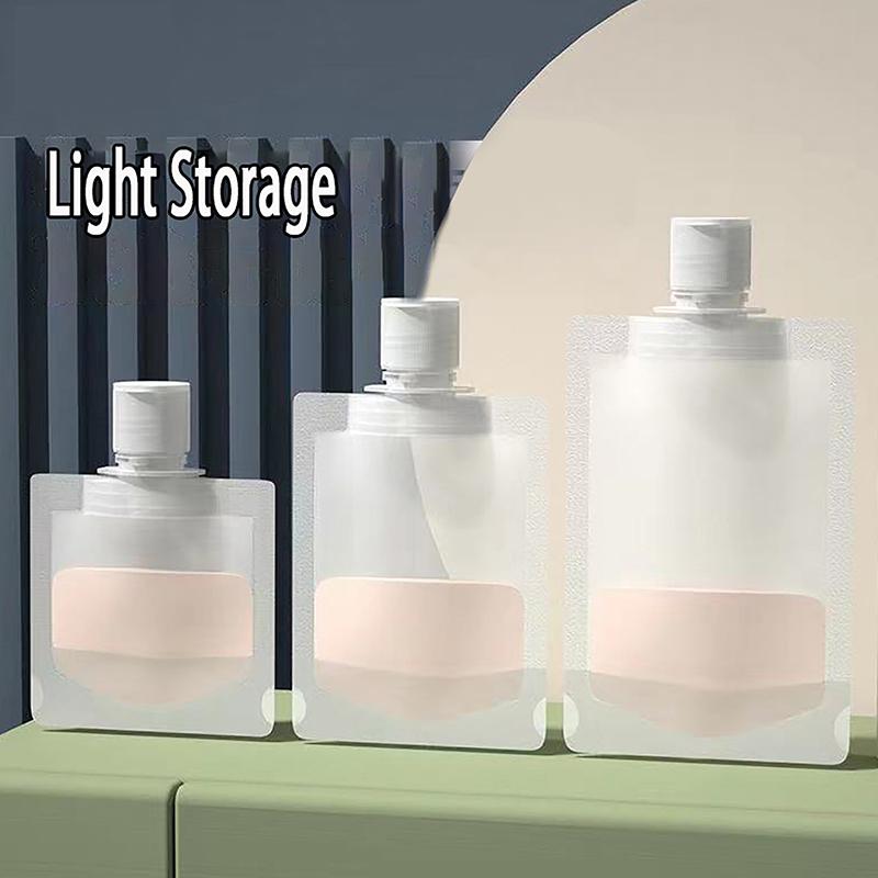 Sacchetto di imballaggio a conchiglia trasparente in plastica con beccuccio verticale, borsa da viaggio portatile per trucco fluido per lozione e shampoo