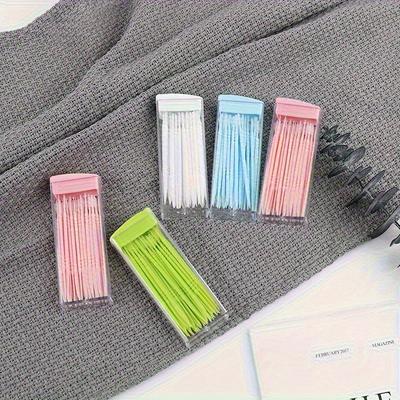 60 pezzi/scatola Stuzzicadenti Portatili in Plastica, Interdentali da Viaggio, Bastoncini Dentali Usa e Getta per la Cura Orale e la Pulizia dei Denti