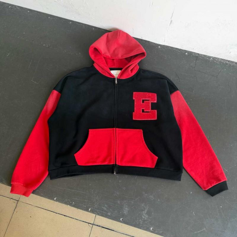 ERL Streetwear Hoodie Mens Loose Fit Retro Zip Up Sweatshirt Casual Everyday Wear