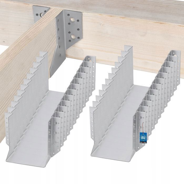 Lot de 25 Sabots de charpente à ailes extérieures pour poutres en bois - 160 mm - KOTARBAU®