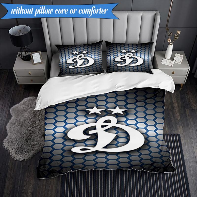 3PCS Dynamo Moscow Football Club Bedding Set 2D Printing (Includes 1 Duvet Cover + 2 Pillowcases Coreless), Bedroom decor,Fan gift