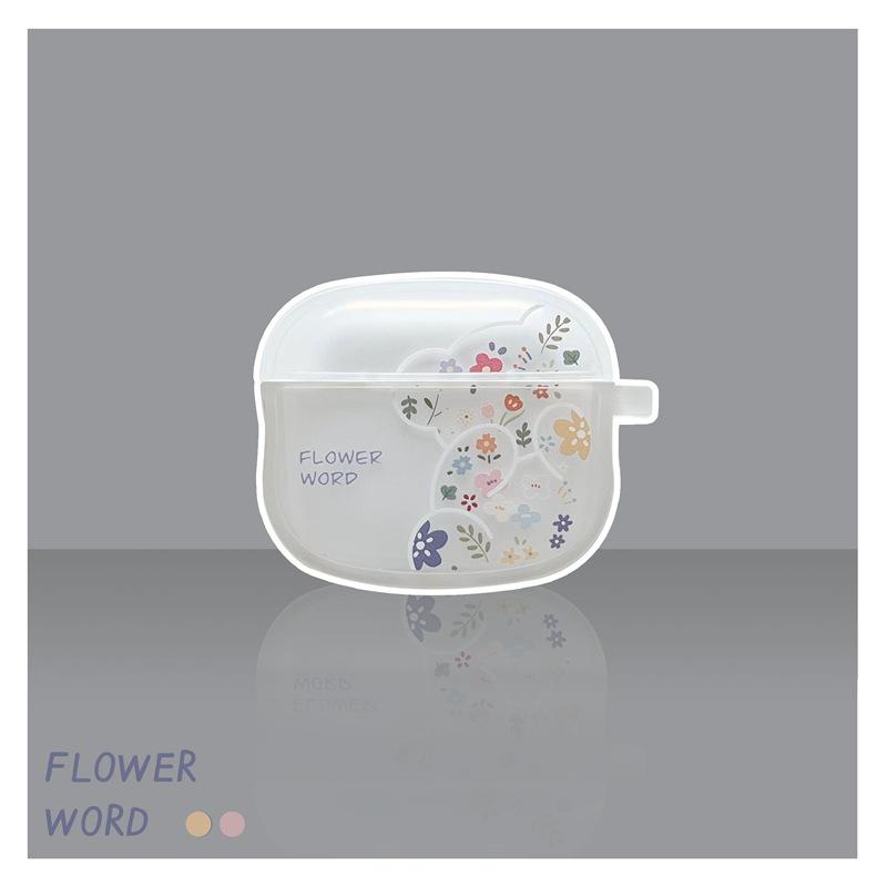 Line flower bear for AirPods pro1/1/1 generation apple bluetooth wireless headset cover cartoon soft case
