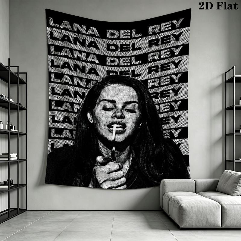 Lana Del Rey Wandteppich Ästhetisches Wandbehang Gedruckter Stoffdecke Dekorative Wandteppiche für Schlafzimmer Wohnzimmer Heimdekoration
