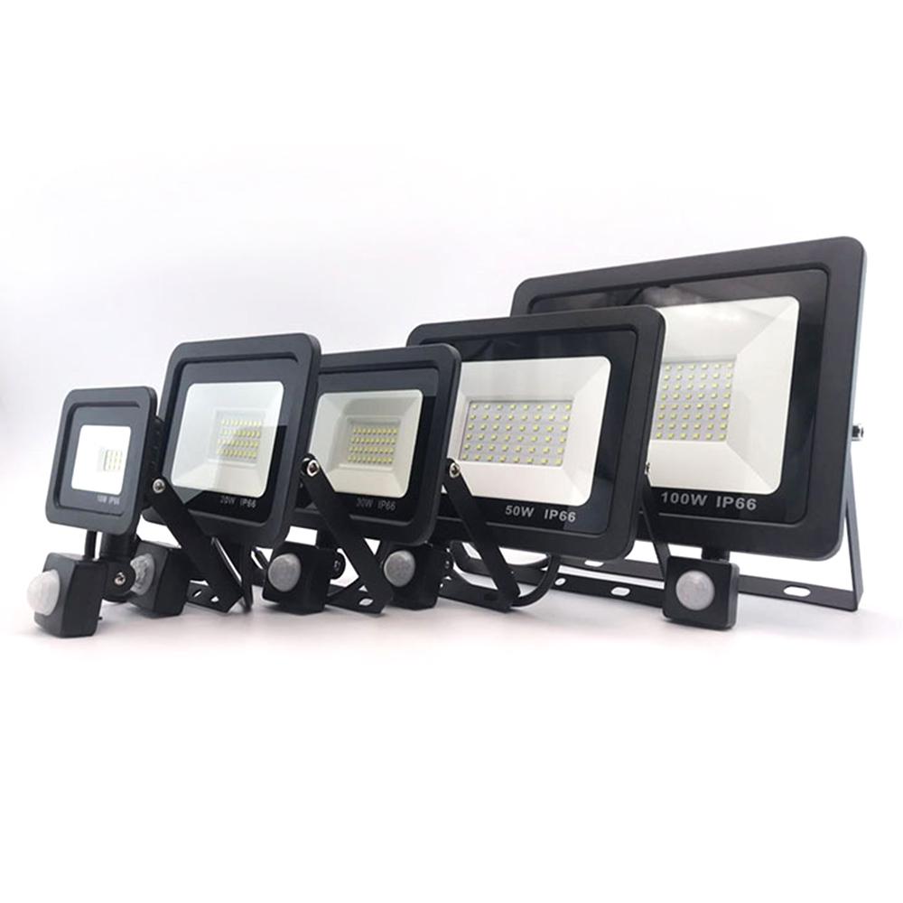 PIR Motion Sensor LED Floodlight 10W 20W 30W 40W 50W Waterproof Led Spotlight For Garden Wall Street Outdoor Lighting AC220V