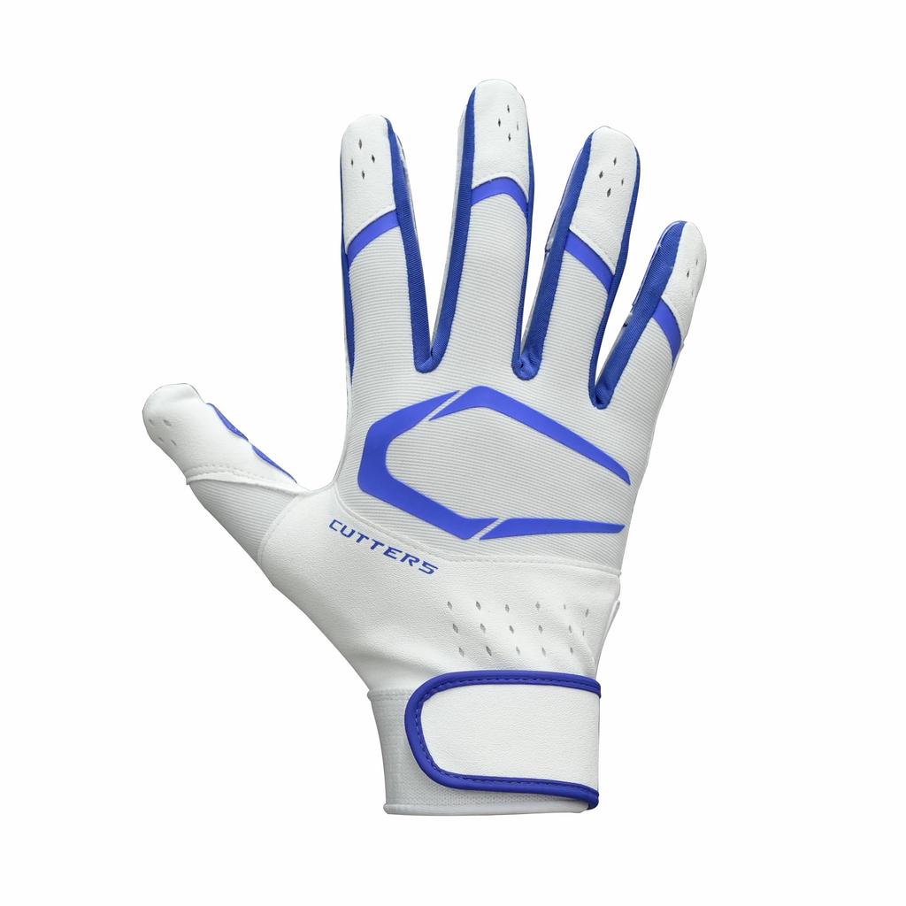 Mănuși CUTTERS B353 Prime Hero Batting 3.0, Ambidextre, Baseball/Softball, Mărime Mare, Alb/Albastru Regal