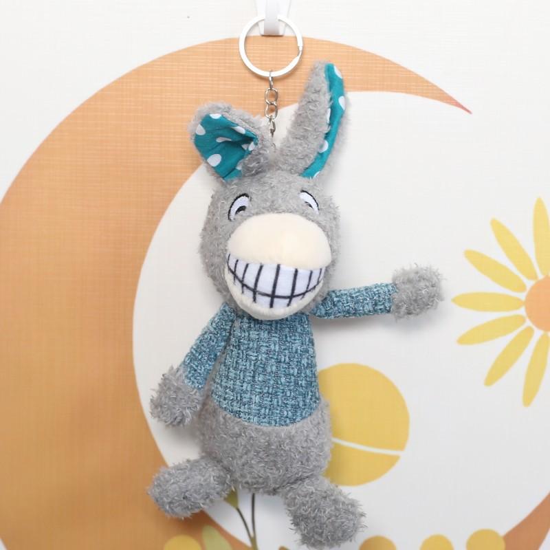 Niedliches Esel-Shirt mit großen Zähnen, Bär Hase Plüschtier Puppenanhänger, Puppen-Taschenanhänger