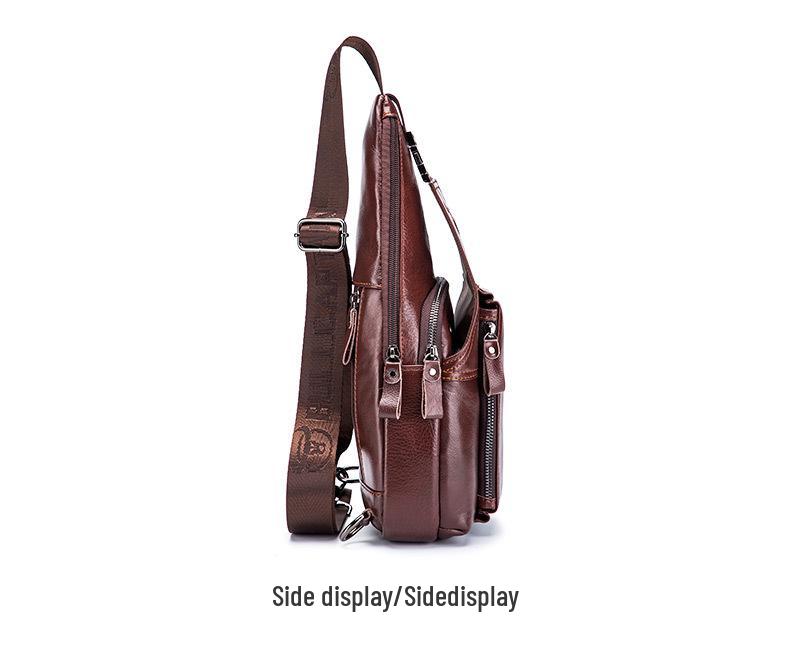 Captain Cow Men's Genuine Leather Multifunctional Crossbody Chest Bag