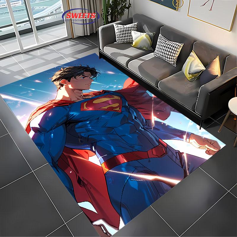 Novo Tapete do Superman! Embeleze o Espaço,Adicione Macio e Confortável,Sala de Estar Quarto Porta de Entrada Área de Escritório Pode Ser Usado Tapete