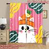 2D Flachdruck 2 Stück Fensterbehandlung Vorhänge Süße Katze Zitronenhut Digital Bedruckte Polyester Vorhänge Familienfeier Dekoration Verwendung