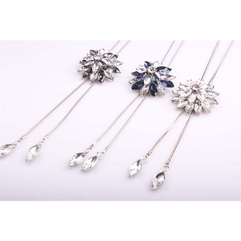 Prosty I Modny, Długi Naszyjnik Z Kryształowych Kamieni Szlachetnych, Łańcuszek Swetrowy, Łańcuszek Dekoracyjny