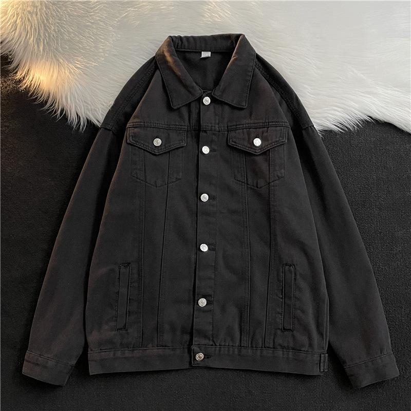 

Men s Spring and Autumn New American High Street Denim Jacket Men s Casual Lapel Top Cargo Men s Jacket M