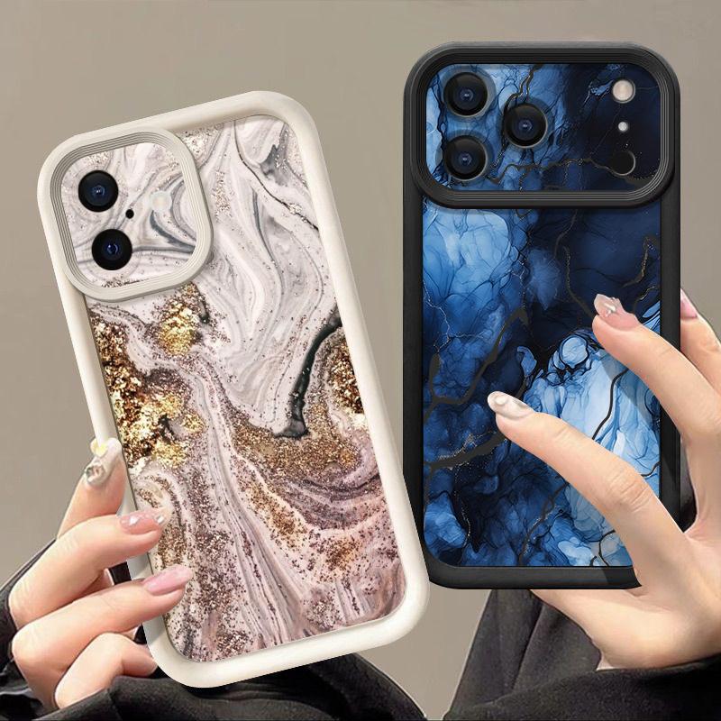 Colorful Marble Case For iPhone 17 Pro Max Case iPhone 16 15 14 13 Pro Max 11 17e 16e Shockproof Bumper Soft Silicone Phone Cover Cases