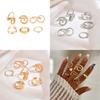 Geometric Light Face Ring Set With Spiral Design For Women Fashion Jewelry