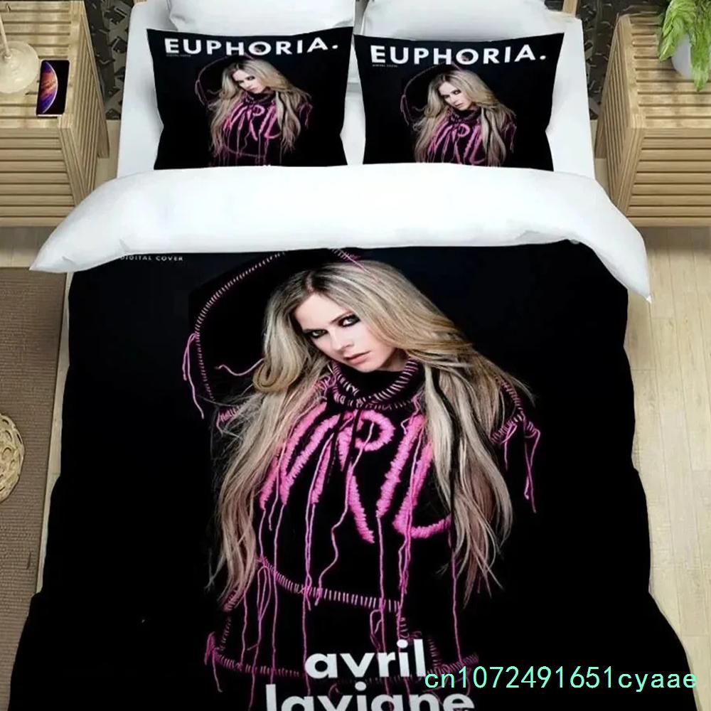 Musik Sängerin Avril Lavigne Bettbezug Kissenbezug Bettwäsche Set Erwachsene Jungen Mädchen Schlafzimmer Dekoration Geschenk Einzel Doppel King Size