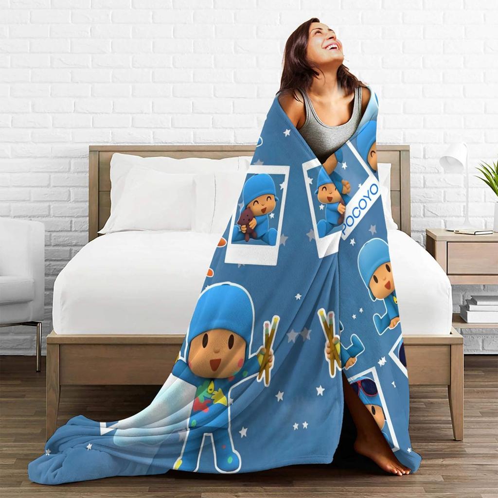P-POCOYO Elly Pato Fred Lula Sleepy Bird (2) Blanket Quality Warm Soft Throw Blanket Spring Picnic Bedroom Novelty Bedspread