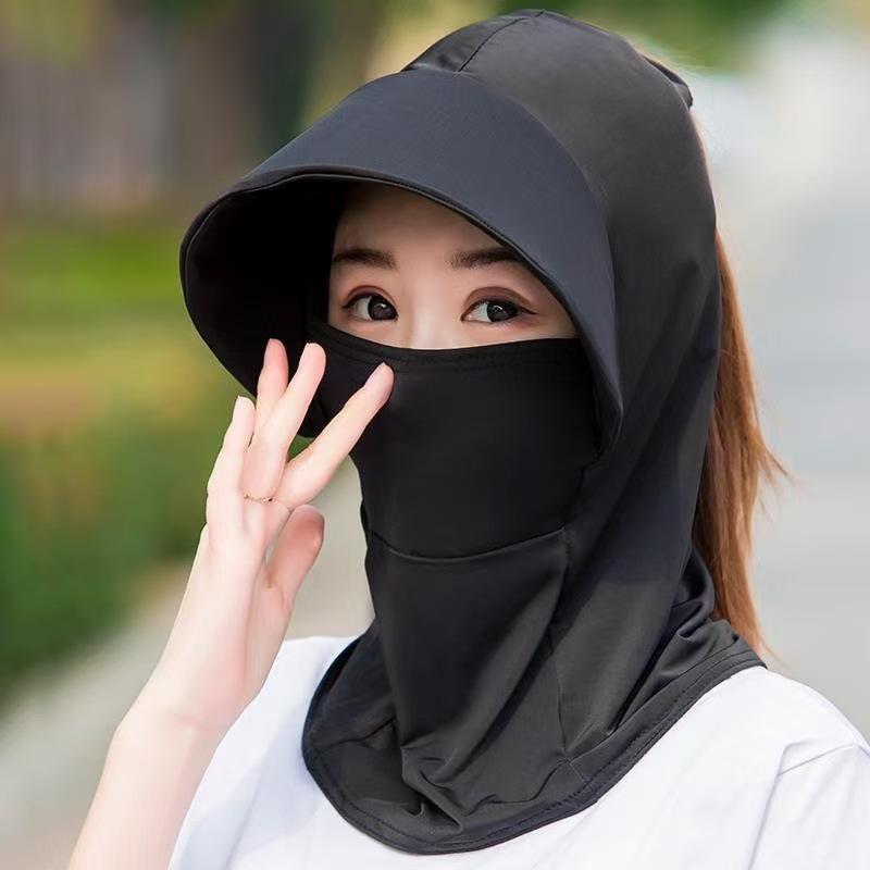 Adjustable Ice Silk Sun Hat & Neck Gaiter - Breathable Full Face Cover & Shield for Driving & Cycling