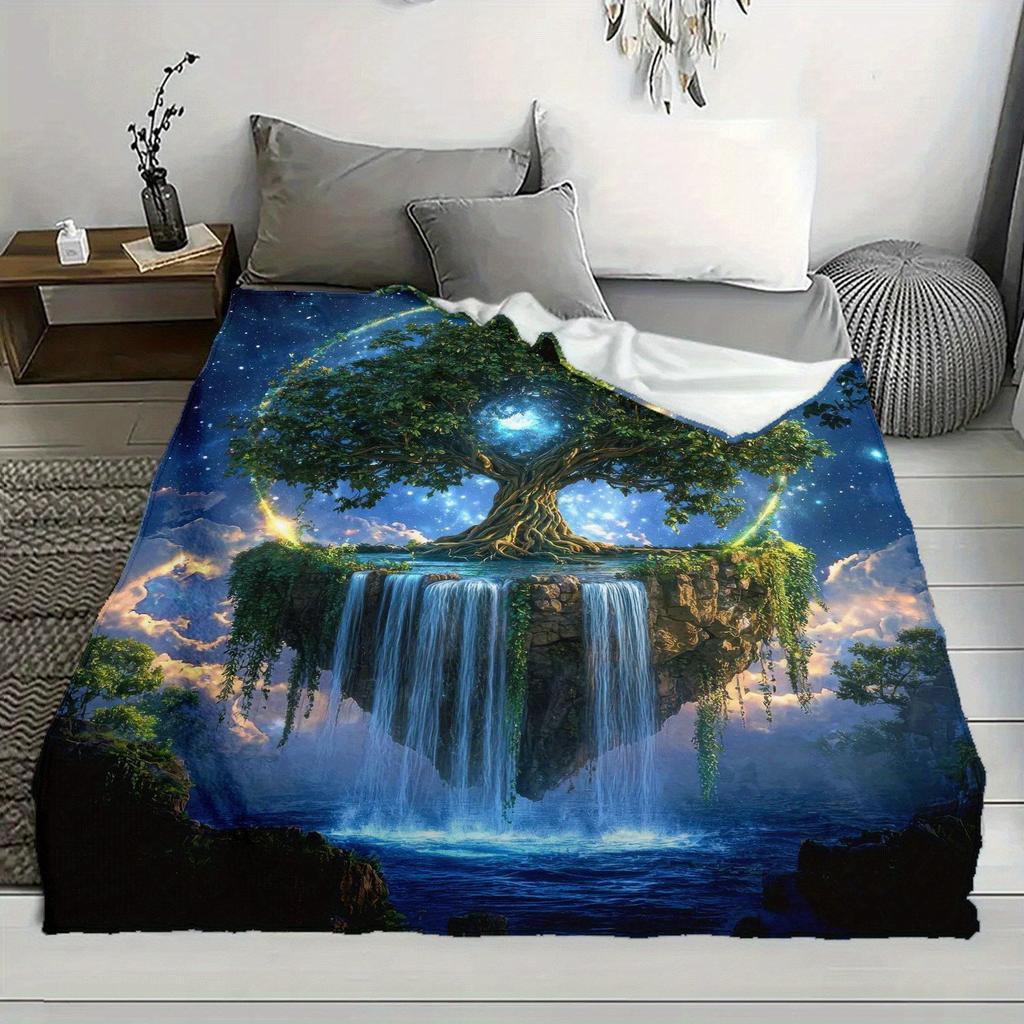 1 Lussuosa Coperta Plaid in Pile con Stampa di Alberi Grandi - Regalo Ideale per Ragazze Africane, Figlie e Nipoti - Versatile per