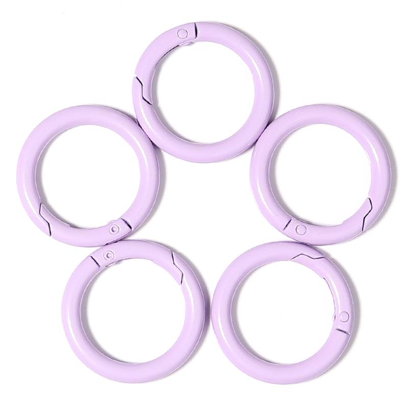 

5/10pcs Color O Ring Spring Clasps Round Alloy Key Ring Openable Spring Buckle Hook For DIY Connector Jewelry Accessories 35mm(5pcs) світло-фіолетового кольору