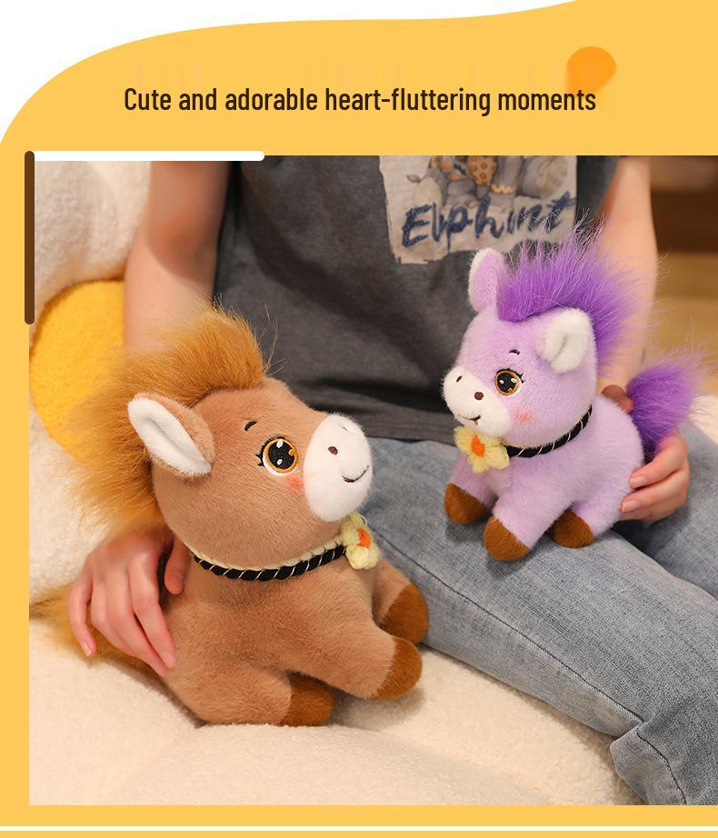 Year of the Horse Fluffy Pony Plush Mascot - Office & Home Decoration Gift