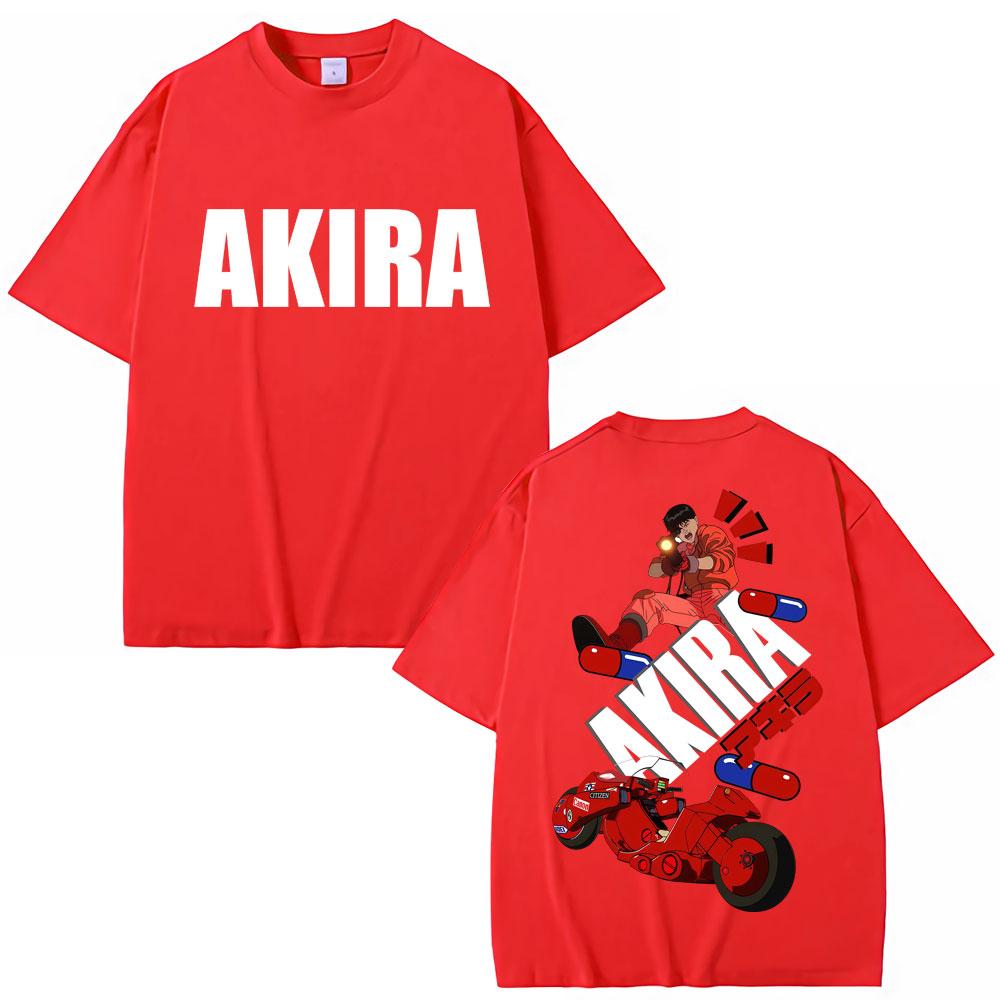Japan Anime Akira Vintage T Shirt Science Fiction Movie Shotaro Kaneda T-shirts Breathable Cotton Casual Oversized Tee Shirt