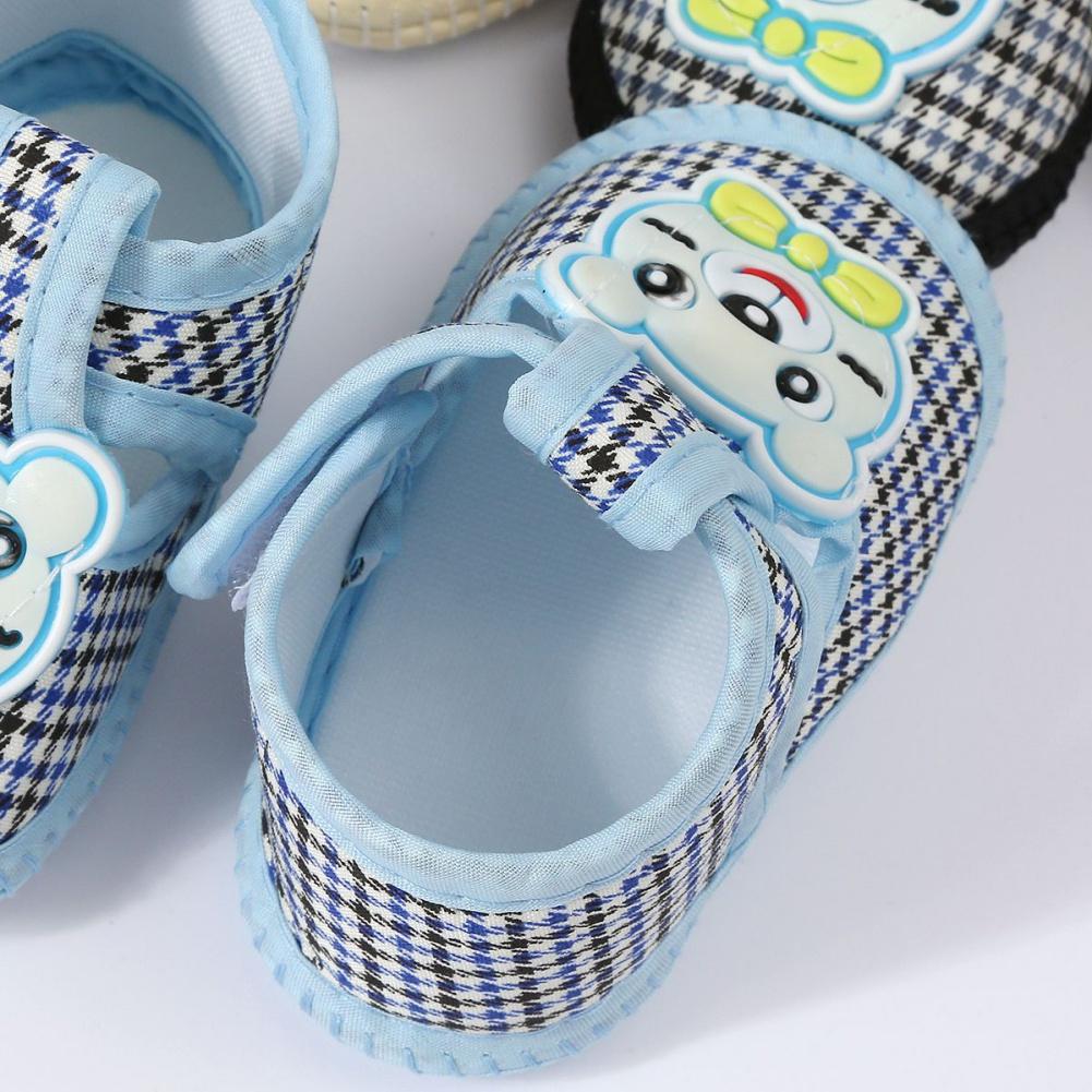 Infant Baby Cartoon Bear Crib Shoes Canvas Shoes Flat Walking Shoes