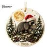 Christmas Tree Aesthetic Accessory Raccoon Acrylic Ornament, Cute Animal Hanging Decor for Healing Style Desk, Festive Holiday Home Decoration, Unique