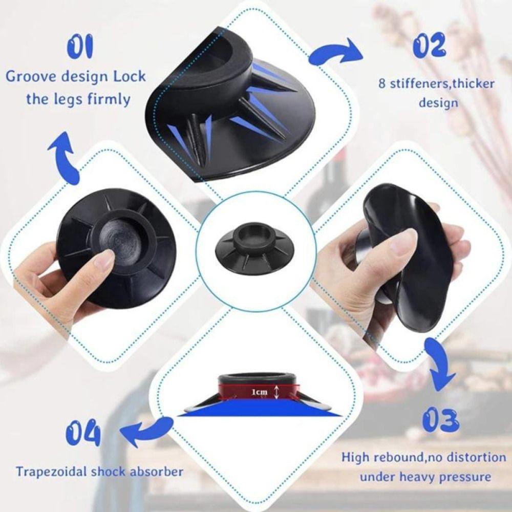 4PCS Shock Washing Machine Foot Pad Dampers Skid Raiser Mat Mute Washing Machine Support  Furniture