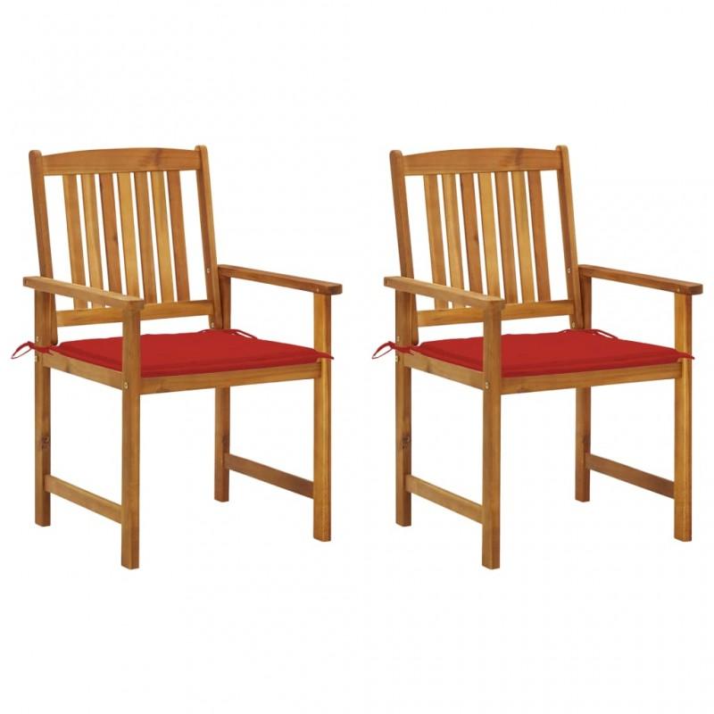 Day and Night - Day and Night Garden Chairs with Cushions 2 Units Solid Acacia Wood
