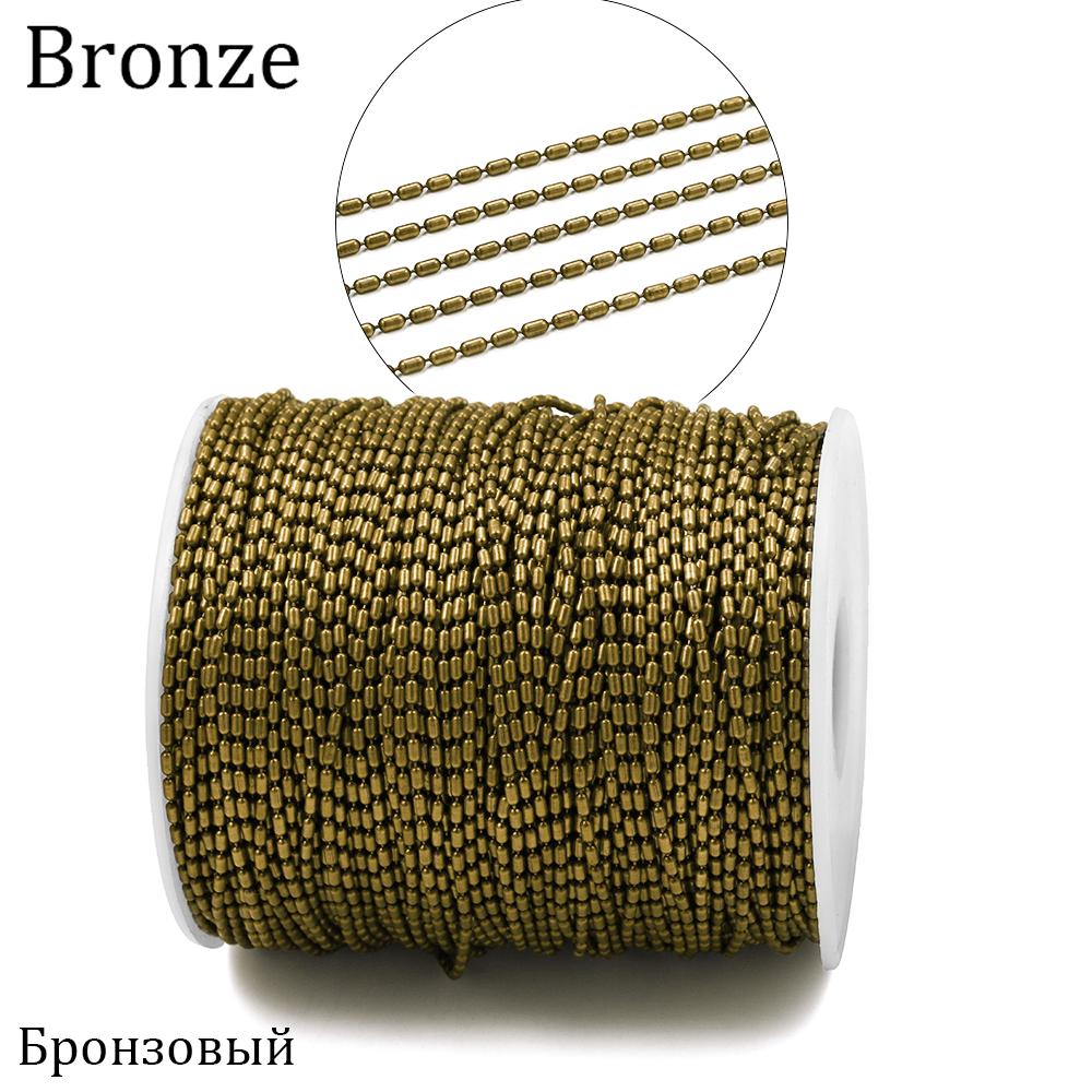 2M/lot Gold Cylindrical Bamboo Beads ball Sausage Chains For DIY Necklaces Bracelet Jewelry Making Supplies Accessories