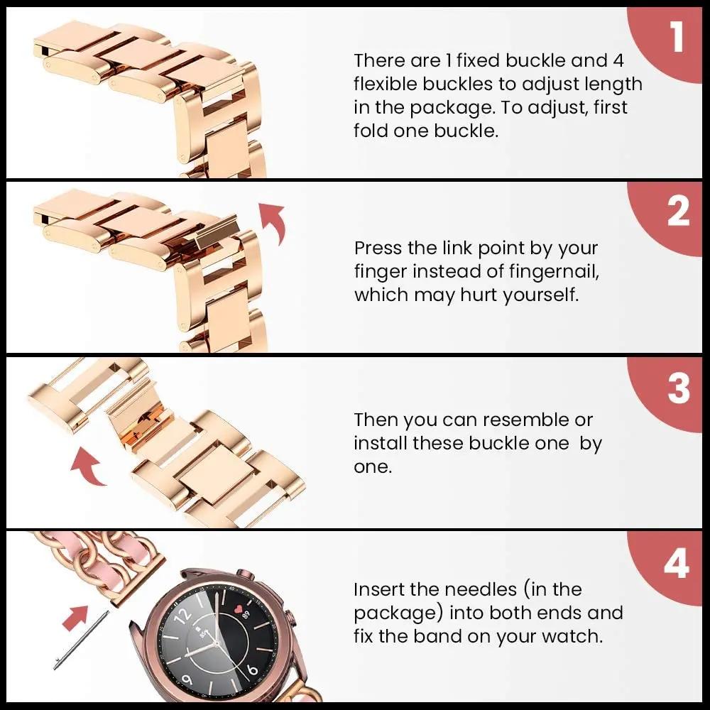 Women Strap For COLMI M40 M41 M42 V31 V23 V68 p60 P28 P18 P16 P12 P71 C81 C80 C63 C61 C60 i20 i30 Metal diamond watchband chain