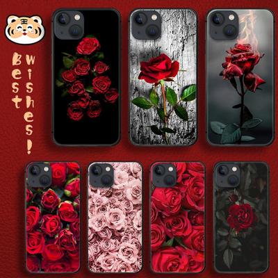 Coque de téléphone Rose Fashion Art rouge, étui pour iPhone Samsung Galaxy Redmi Xiaomi Oppo OnePlus Note SA 7 8 9 10 11 12 13 14 20 21 22 23 53 54 Pro Max Plus Ultra