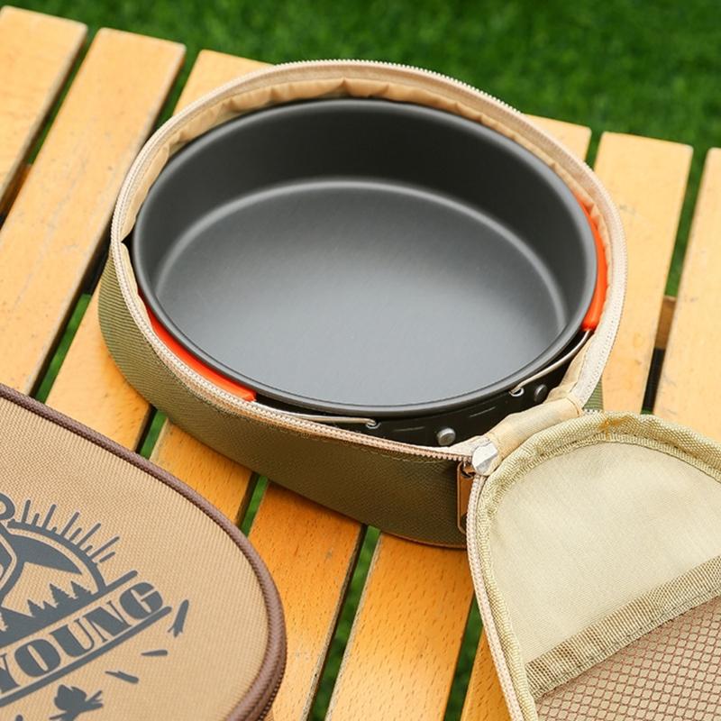 Stilvolle und praktische große Aufbewahrungstasche mit Griffen und Reißverschluss für Campingtöpfe, Picknickschüssel, Outdoor-Kochen