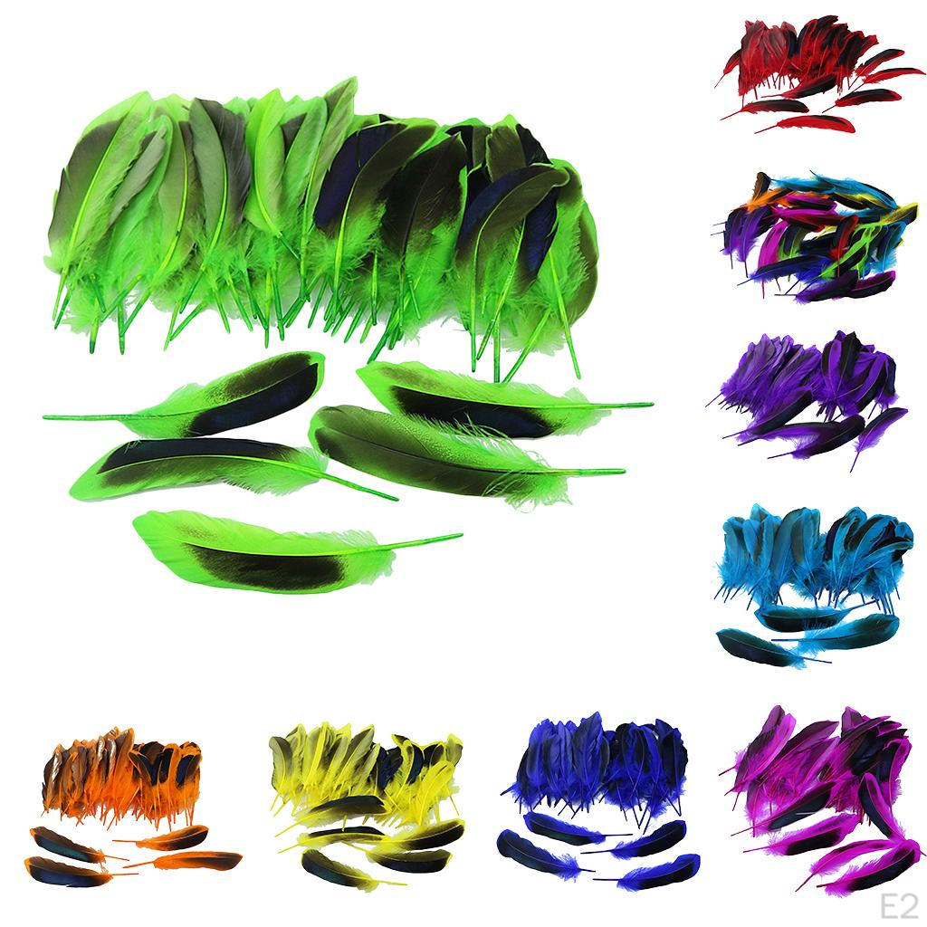 50 Piece 135mm Colorful Wild Duck Feather for Clothing Costume Decoration