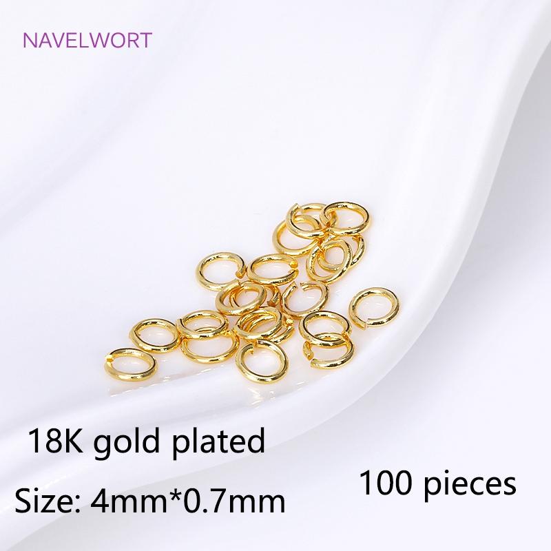 Brass 18K Gold Plated Lobster Clasp Split Rings Calotte Crimp Bead Tip Knot Cover DIY Jewelry Making Supplies Wholesale