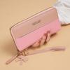 1pc Korean-Style Women'S Wallet with Tassel Wristlet Faux Leather, Zipper Closure, Key Compartment, Mobile Phone & Card Holder