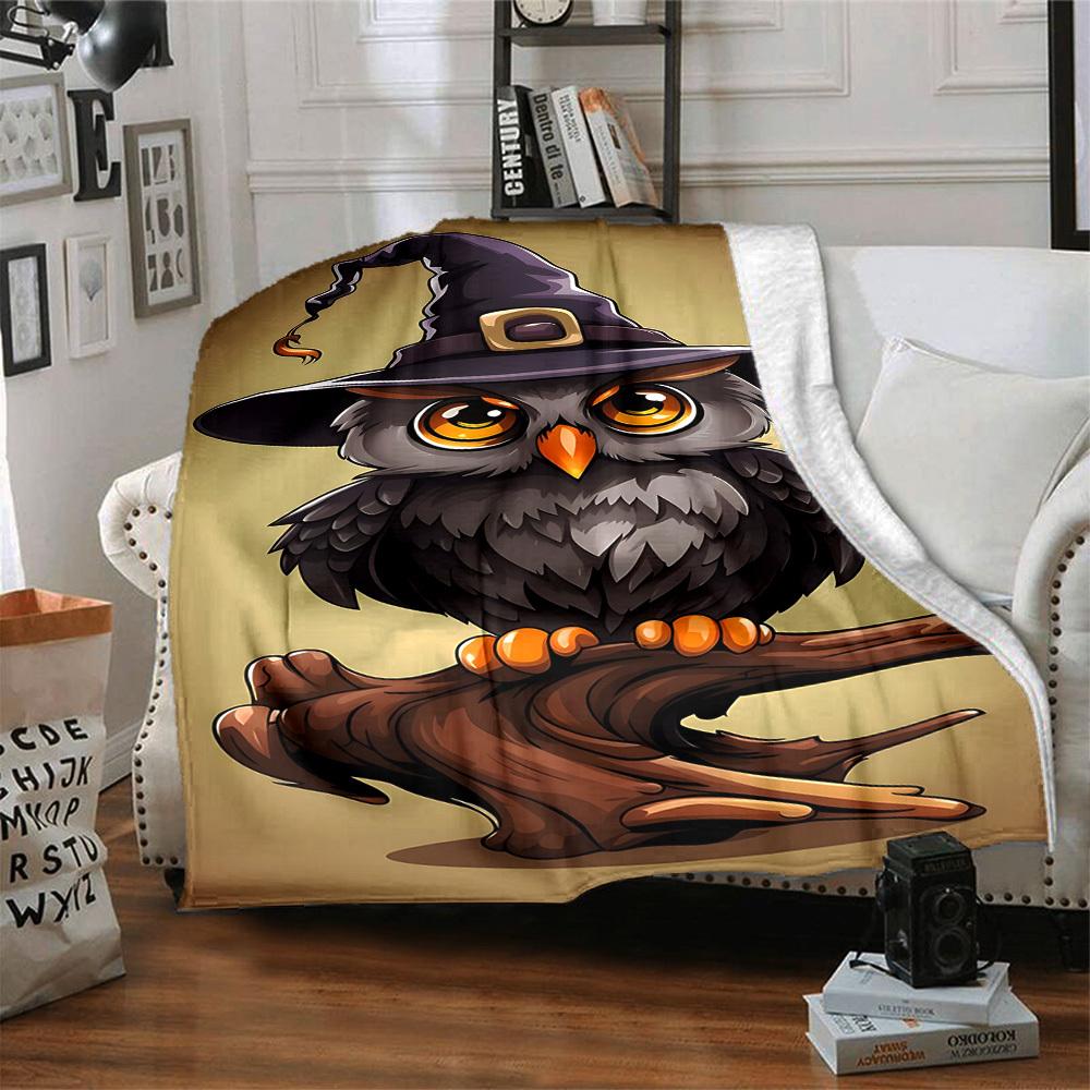 1 Stück Hexen Eule Decke Leichte Flanelldecke Überwurfdecke Für Sofa, Bett, Reisen, Camping, Wohnzimmer, Büro yy251015115