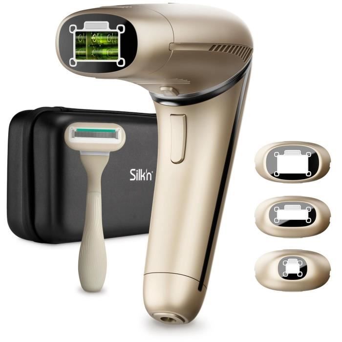 SILK'N 7 pulsed light epilator - Double lamp with rotating head - 600,000 flashes - 3 zone tips