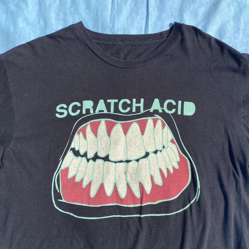 Vtg Scratch Acid Band Tour Heavy Cotton Black Full Size Unisex Shirt LK52 Unisex T-Shirt XXXL
