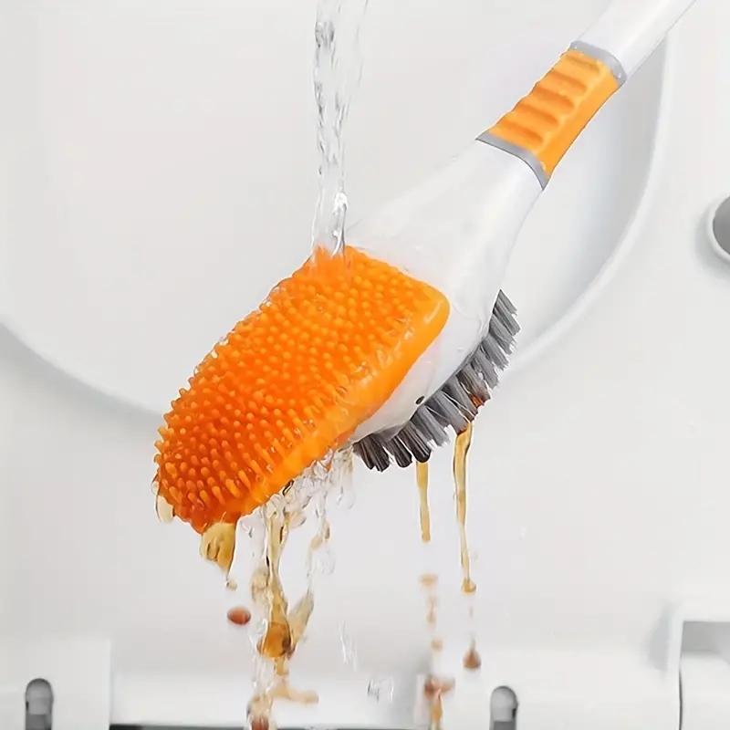 Silikonový kartáč na WC ve tvaru kachničky s držákem a ergonomickou rukojetí