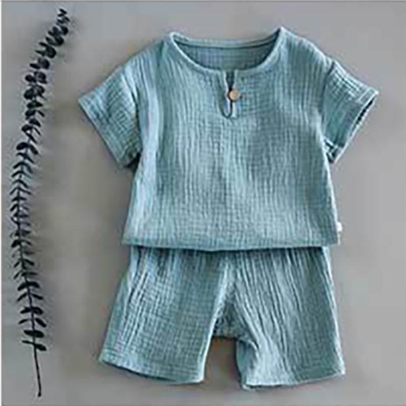 

Хлопковые комплекты для малышей, спортивные футболки для девочек и мальчиков + шорты, комплекты одежды для малышей, одежда для маленьких мальчиков и девочек 130cm синий