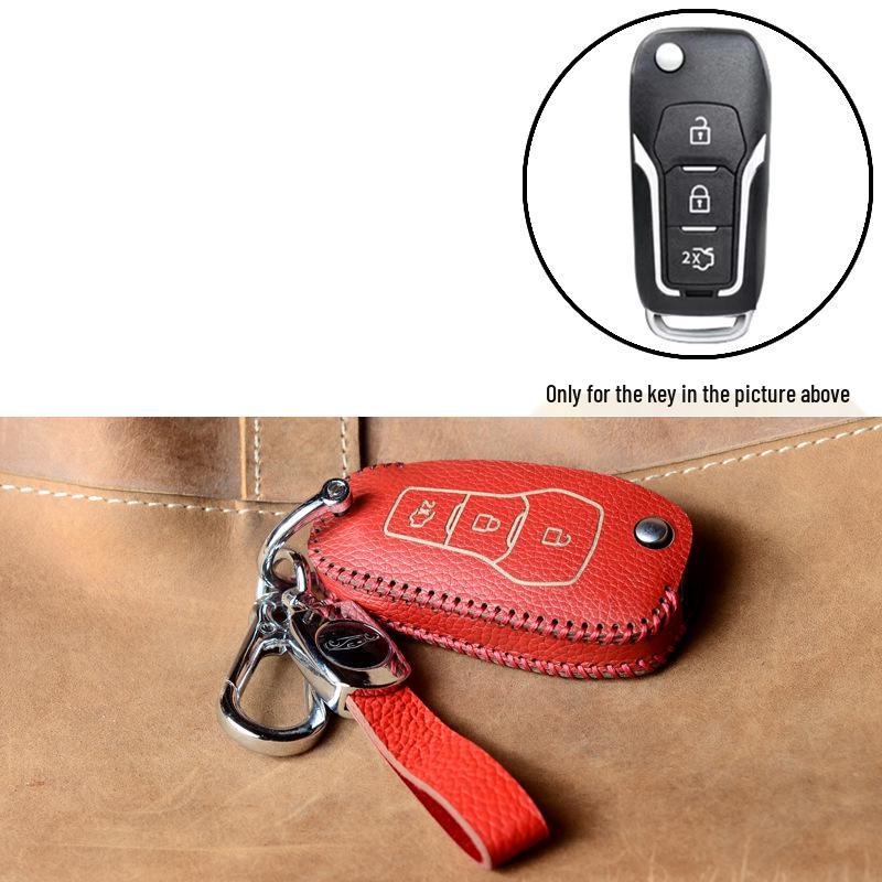 Universal Nappa Leather Key Cover for Honda, Toyota, Hyundai, Nissan - Car Modification Accessory