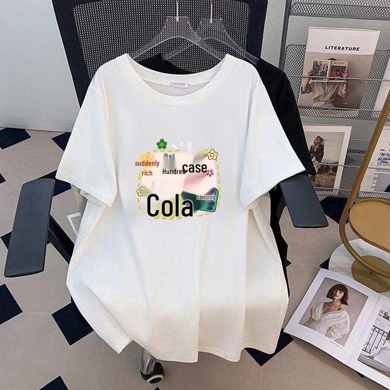 

Women s Plus Size Loose Fit Mid-Length Short Sleeve Round Neck T-Shirt - Available in Sizes 200-350 Jin 7XL белый