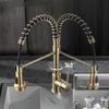 Kitchen Faucet Pull Out Stream Sprayer Deck Mounted Matte Black Mixer Tap 360 Degree Rotation  Kitchen Sink Hot Cold Taps