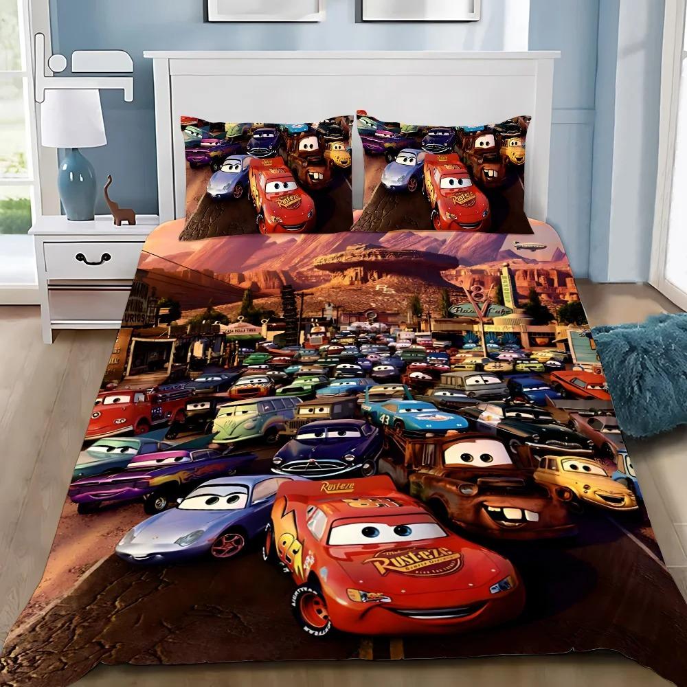 3D Druck Lightning McQueens Auto Bettwäsche Set, Mädchen Erwachsene Einzelbett Twin Queen Größe, Bettbezug Kissenbezug Bettwäsche