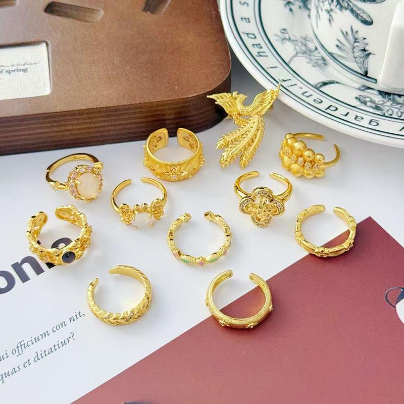 Italian Medieval Vintage Brushed Open Ring Niche High-End Exquisite Retro Personalized Ring