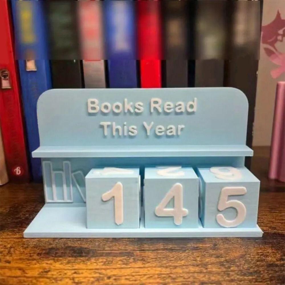 Wear Resist 3D Book Read Counter 3D Printed Reading Log New Bookshelf Counter  Librarian Desk
