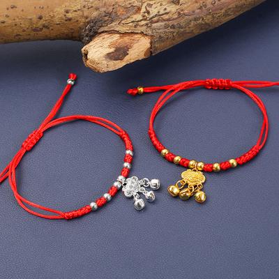 Dragon Boat Festival Gold And Silver Long Life Lock King Kong Knot Hand Rope Children'S Multicolored Rope Guochao Bracelet Baby Handwoven Red Rope